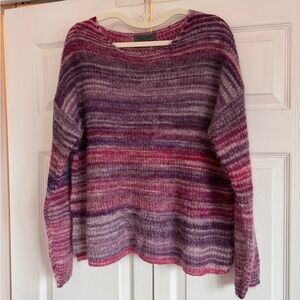 Elsamanda Made in Italy Striped Purple and Pink Women's Sweater